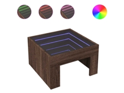 Mesa de centro com luzes LED Infinity MAISON EXCLUSIVE Carvalho Castanho (50x50x30 cm)