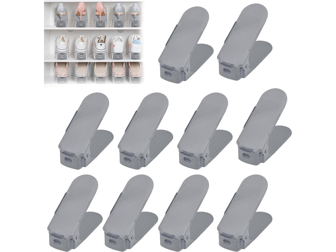 Zapatero De 10 Piezas Con Altura Regulable – Gris
