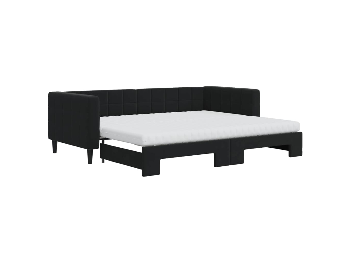 Daybed With Trundle, Daybeds With Trundles Vidaxl Preto Veludo (90 X 200 Cm)