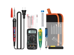 Kit De Soldadura Eléctrica Mini Aneng Sl103 16 Peças Com Tela Lcd, Temperatura Ajustável 180℃~500℃, 60w Para Reparos Eletrônicos