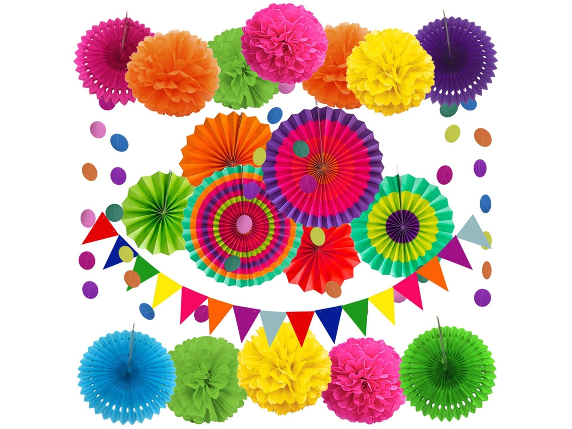 Kit de decoração para festas com 20 pompons de papel BRILVIBERA.