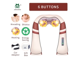 Massageador Elétrico De Pescoço E Ombros Em Formato De U Jinkairui, Xale Com 16 Bolas, Massageador Shiatsu Para Corpo Inteiro, Car Aquaforge