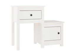 Bedside Cabinet, Bedside Cabinets Vidaxl Branco Madeira De Pinho (n/a)