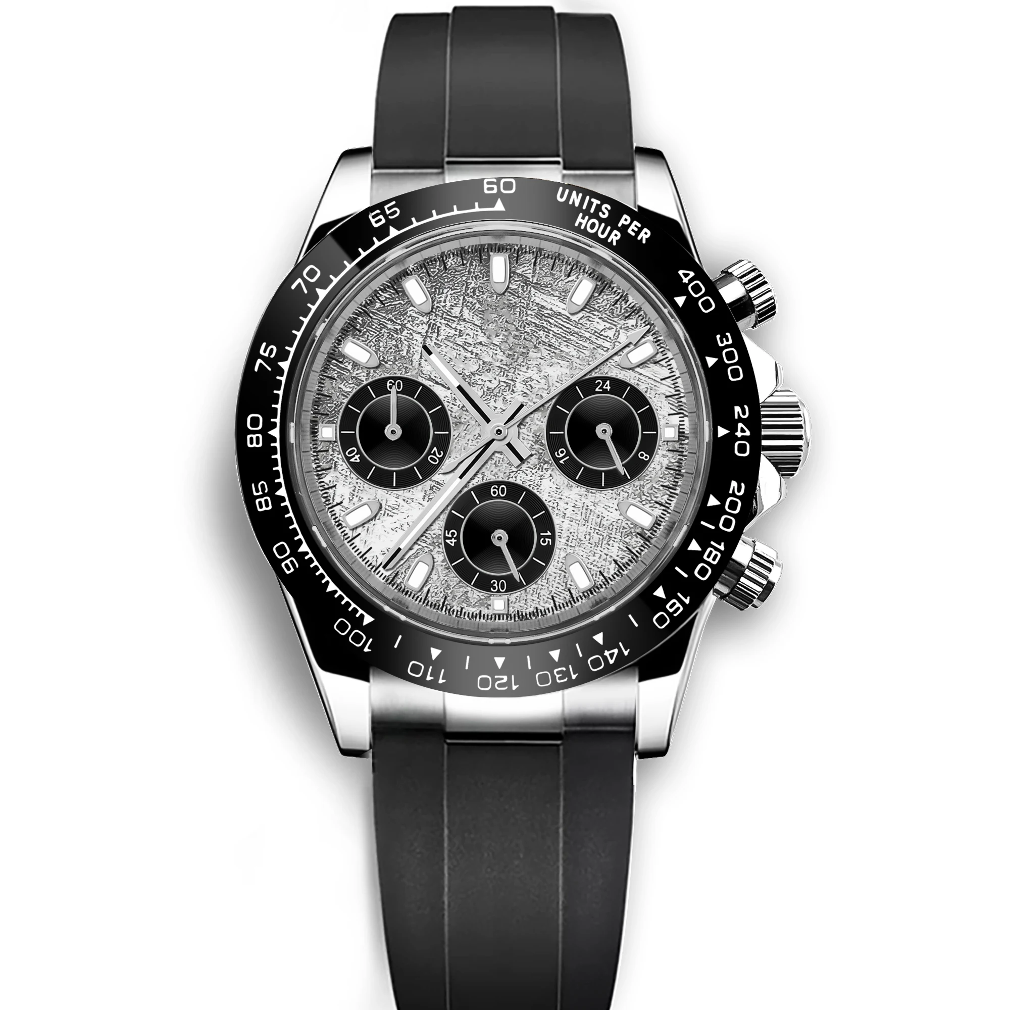 Relógio Masculino De Quartzo De 39 Mm (preto), Cristal De Safira E Pulseira De Aço Inoxidável, Modelo Esportivo.
