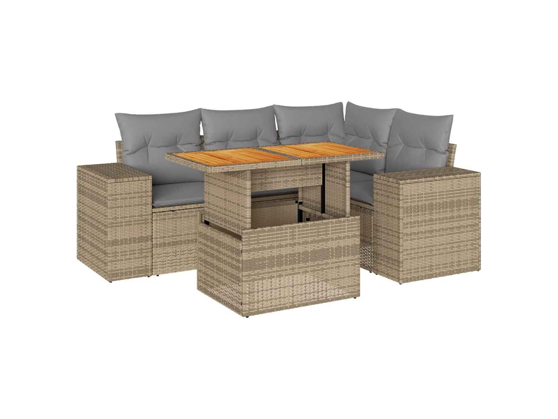 Garden Sofa Set, Garden Sofa Sets Vidaxl Bege Rattan / Vime (n/a)