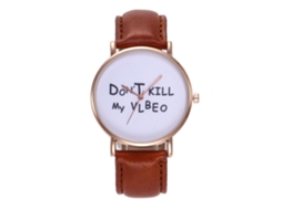 Relógio de Pulso Feminino Casual com Pulseira Pu e Movimento de Quartzo (marrom Claro)