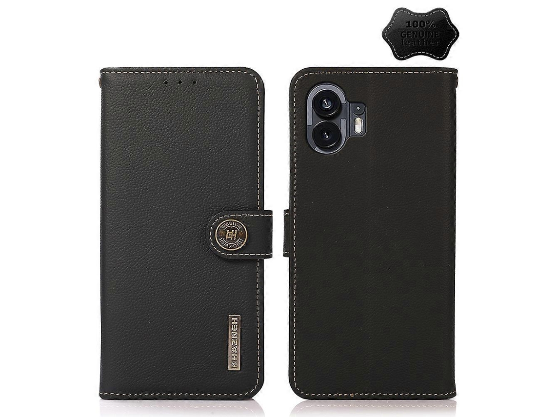 Capa De Couro Khazneh Custer Com Proteção Rfid Para Nothing Phone 2