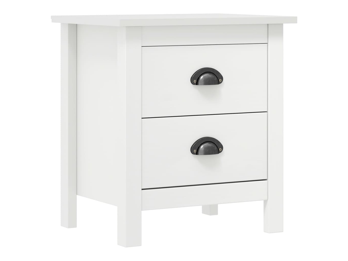 Vidaxl Mesa De Cabeceira Hill 46x35x49,5 Cm Pinho Maciço Branco