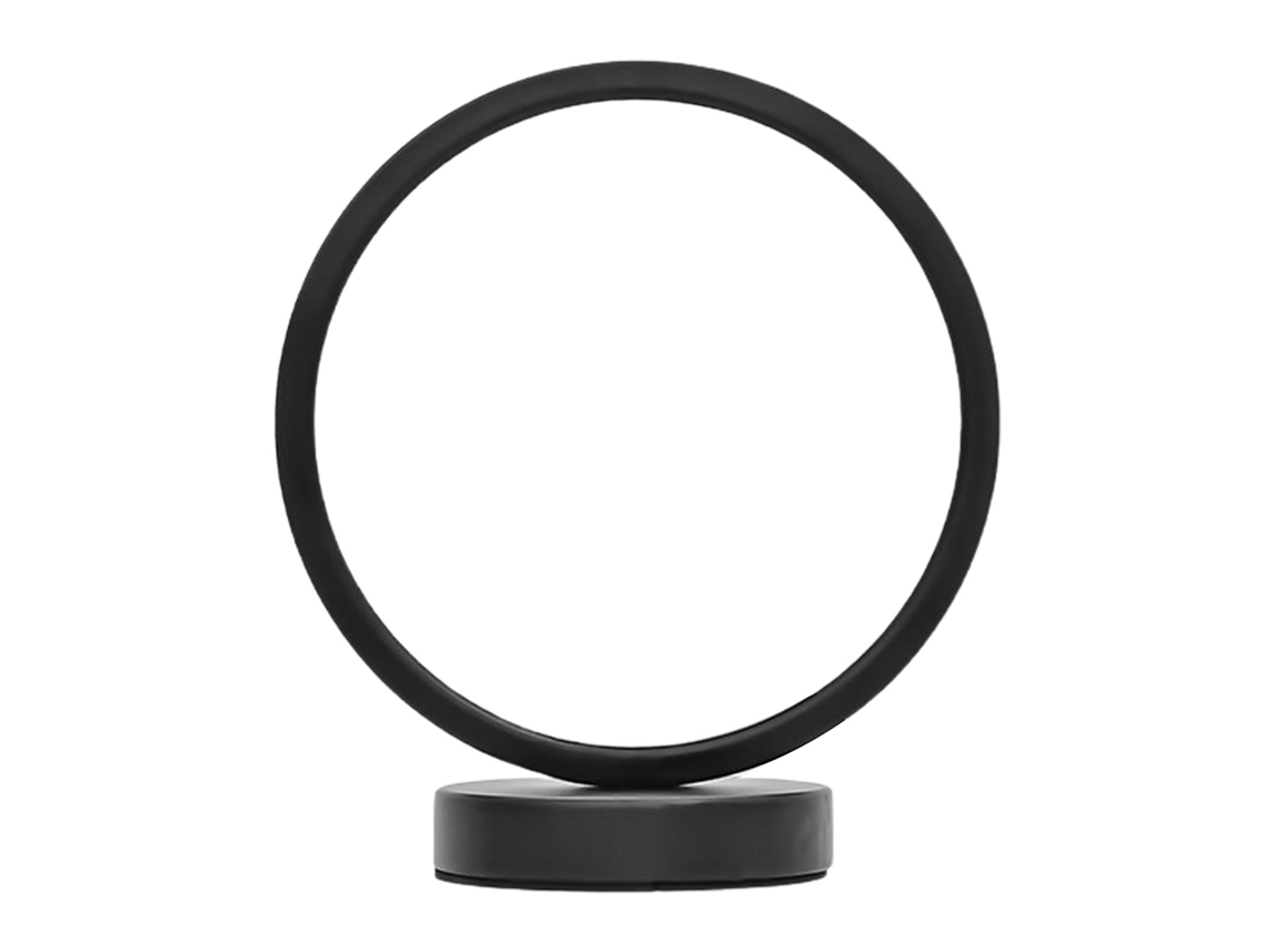 Lâmpada Circular de Mesa Led para Quarto Controle Remoto Ajuste de Brilho Timer Silicone Preto