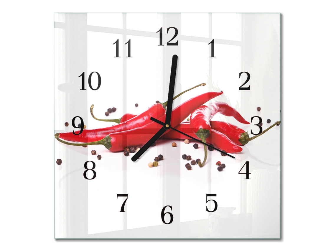Relógio De Parede De Vidro Branco Espelharte (30x30 Cm)