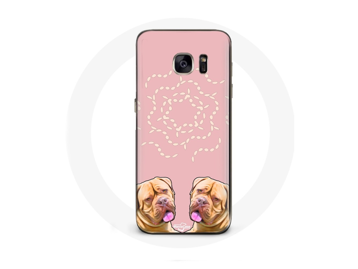 Capa para Samsung Galaxy S6 mastim cor de vinho foto simétrica