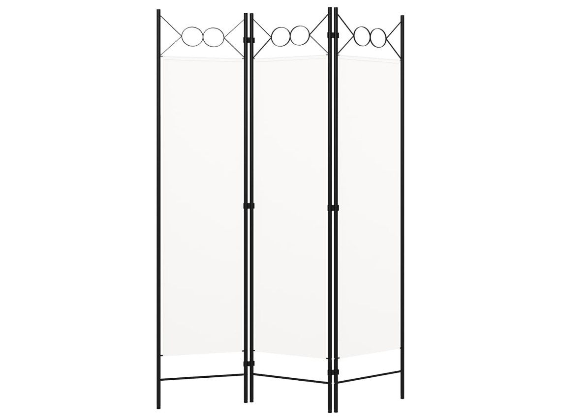 Vidaxl Divisória De Quarto Com 3 Painéis 120x180 Cm Branco