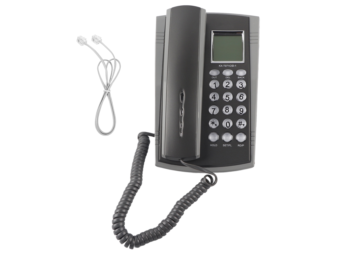 Telefone fixo Mali com fio KX T071CID, para parede ou mesa