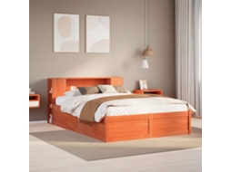 Vidaxl Cama Sem Colchão 150x200 Cm Madeira Pinho Maciça Castanho-mel