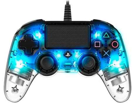 Comando com Fio Nancon para PS4 - Azul | Transparente