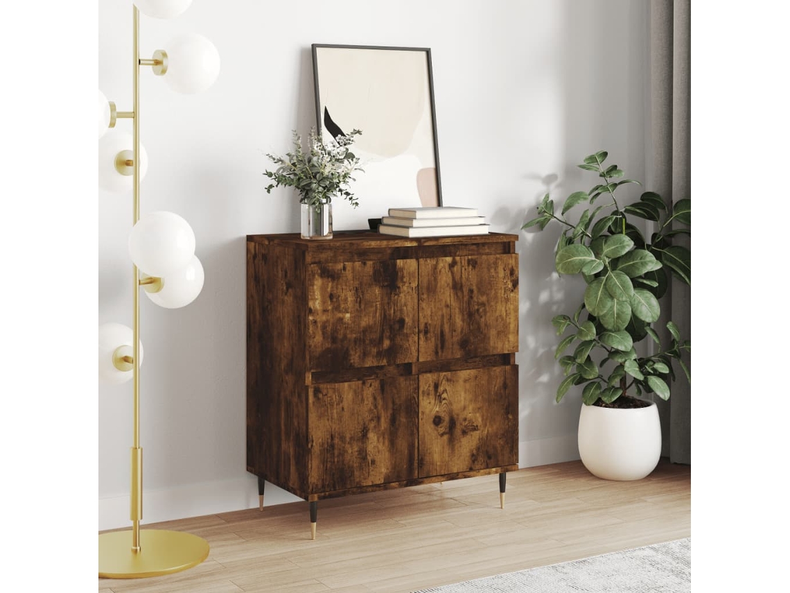 Aparador | Armário Buffet 60x35x70 Cm Derivados De Madeira Carvalho Fumado
