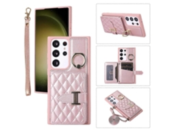 Capa Para Celular Com Suporte Horizontal Para Cartões E Argolas, Com Cordão Duplo, Compatível Com Samsung Galaxy S23+ 5g.