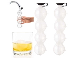 Molde de Grade de Gelo 2 Peças, Multifuncional, 4 Cavidades, Silicone Pp, Bandeja Criativa para Cubos de Gelo para Bar Transparente SUNNY SPACES