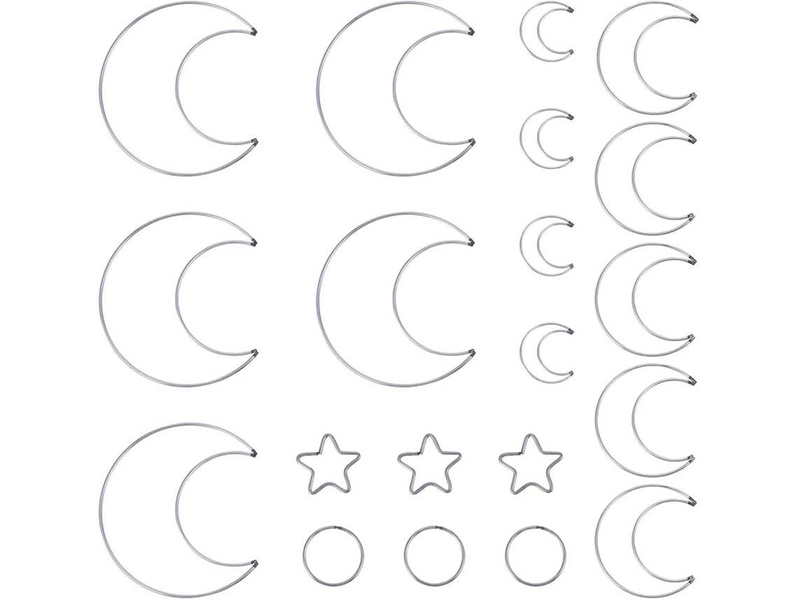 20 Aros De Macramê Em Formato De Lua De Metal Para A Celebração Do Halloween.