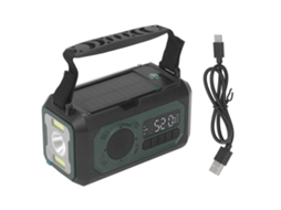 Rádio Meteorológico De Emergência Verde Escuro Com Am/fm, Manivela, Carregamento Solar E Carregador Portátil De 12.000 Mah Para Camping Olysi Shop