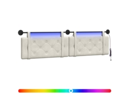 Conjunto 1 Cabeceira Suspensa Vidaxl Creme Veludo (210 X 55 X 5 Cm)