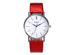 Relógio de quartzo Zhoulianfa Zlf-0220 com pulseira ultrafina de PU e ponteiros azuis (vermelho)