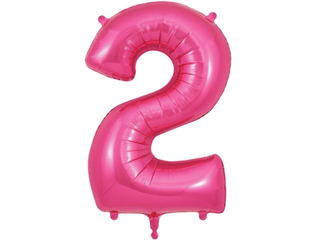 Balão Número 2 de 86cm Rosa