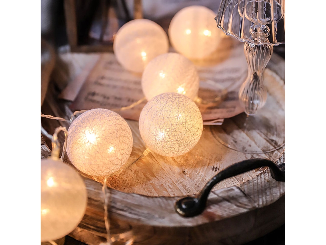 Luzes LED coloridas de Natal com bola de plástico, 2m LAXISCREED