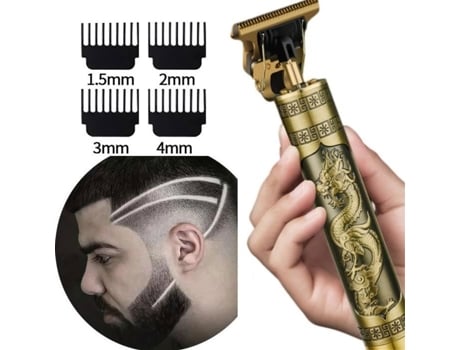 Aparador Elétrico Para Homens, Tondeuse De Barba E Cabelo Profissional, Acabamento Sem Fio, Dragão Dourado Retro, Lâmina T, Salão De Beleza, Presente