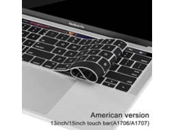 Capa De Teclado Ultrafina Compatível Com Macbook Pro Com Touch Bar De 13/15 Polegadas Layout Skin Us Brilvibera (a1706 / A1707)