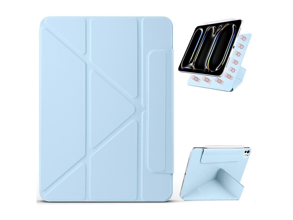 Capa Para Ipad Pro 13 Em Pc Couro Pu Com Suporte Origami E Ímã Azul Bebê Tuotuo (2024)