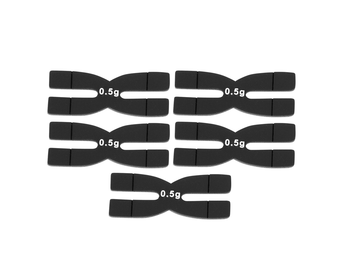 5pcs Tiras De Equilíbrio De Peso Para Raquete De Tênis E Badminton Em Silicone 0.5g Preto