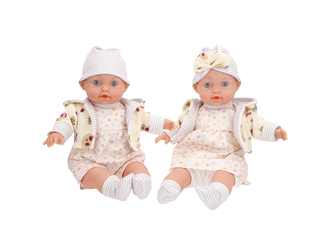 Conjunto De 2 Bonecas De 33 Cm Com Roupinhas E Corpinho Macio Colorbaby's