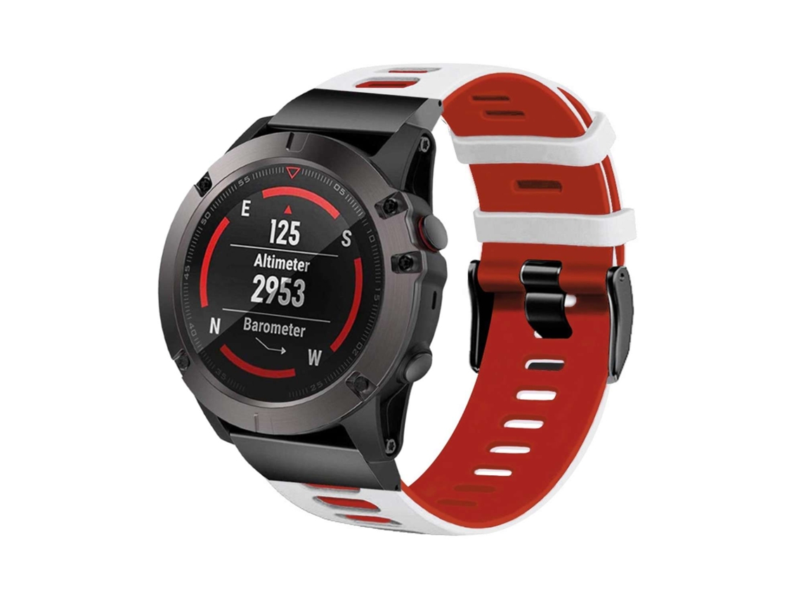 Bracelete Pioneer para Garmin Forerunner 945 Lte Branco e Vermelho