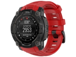 Bracelete Para Garmin Instinct 3 Amoled / Solar (50mm) - Silicone - Liberação Rápida Vermelha