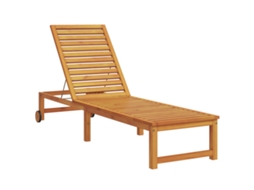 Conjunto 1 Espreguiçadeira Vidaxl Castanho Madeira De Acácia Maciça (202 X 53 X 89 Cm)