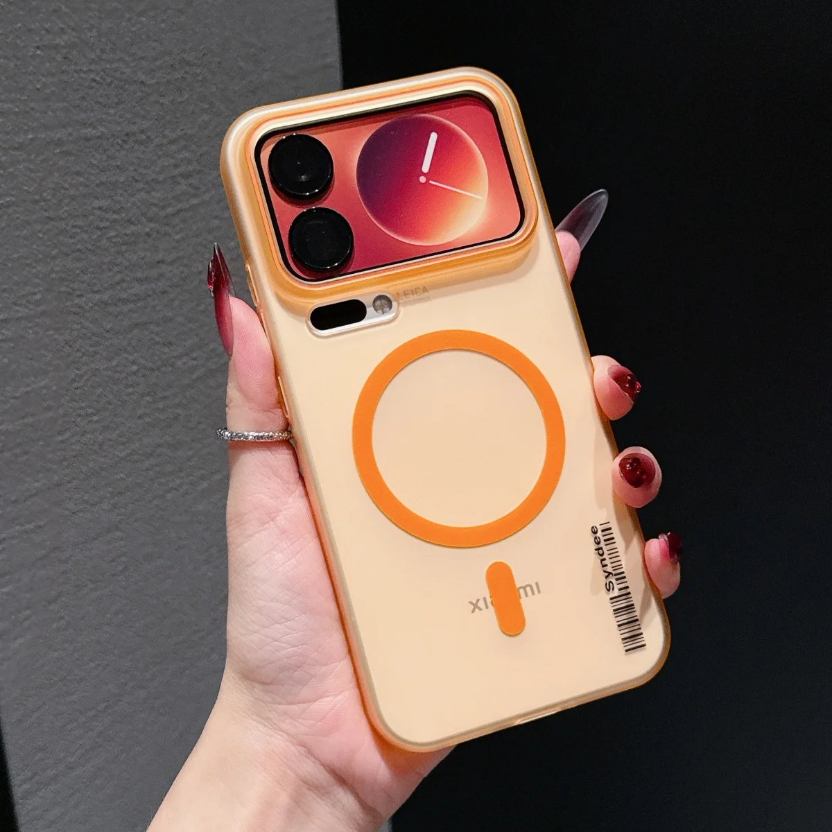 (orange, Xiaomi 15) Capa Protetora Ultrafina Fosca Semitransparente Com Carregamento Sem Fio