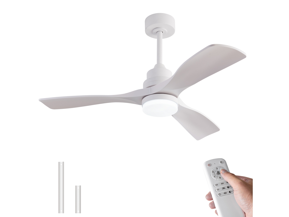 Ventilador Teto 42 Pol com Luz, Controle Remoto, Motor DC, Estilo Rústico BRAVENTO