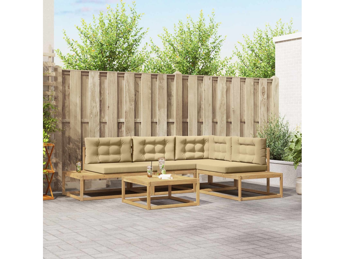 Vidaxl Conjunto De Sofás Para Exterior 5 Unid. Branco Poliéster