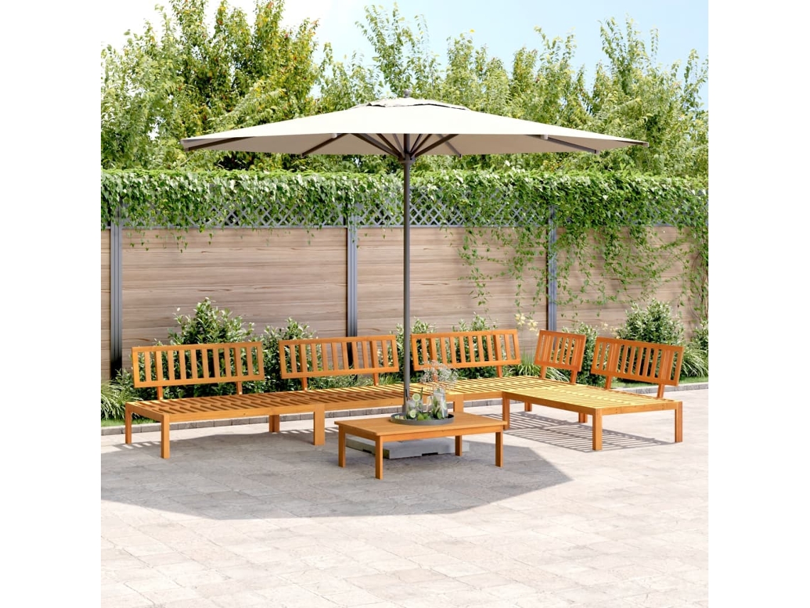 5 Pcs Conjunto De Móveis De Pallet P/ Jardim Acácia Maciça Dkd Home Decor