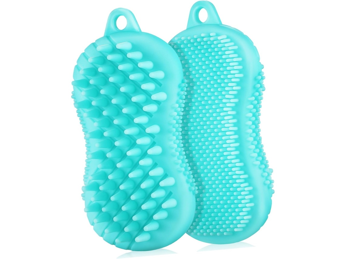 Conjunto De 2 Escovas Esfoliantes Silicone, Escova De Banho Macia Para Homens E Mulheres, Para Massagem