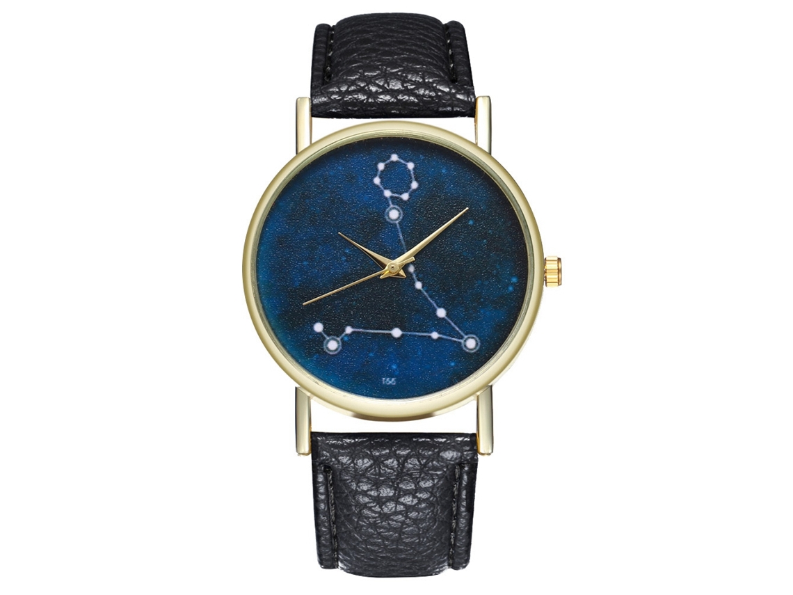 Relógio de quartzo unissex com pulseira de couro PU, mostrador redondo grande, estilo casual e moderno.