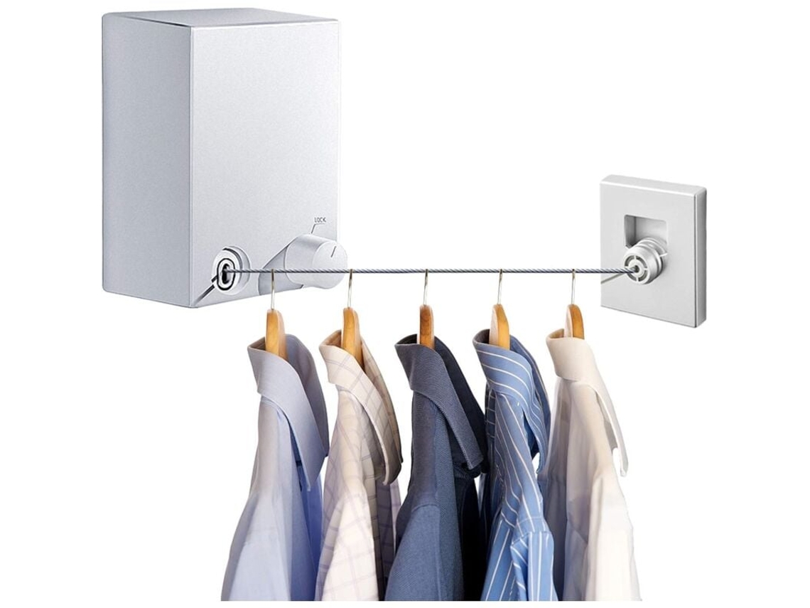 Varal retrátil, comprimento 4,2 m, branco Slowmoose
