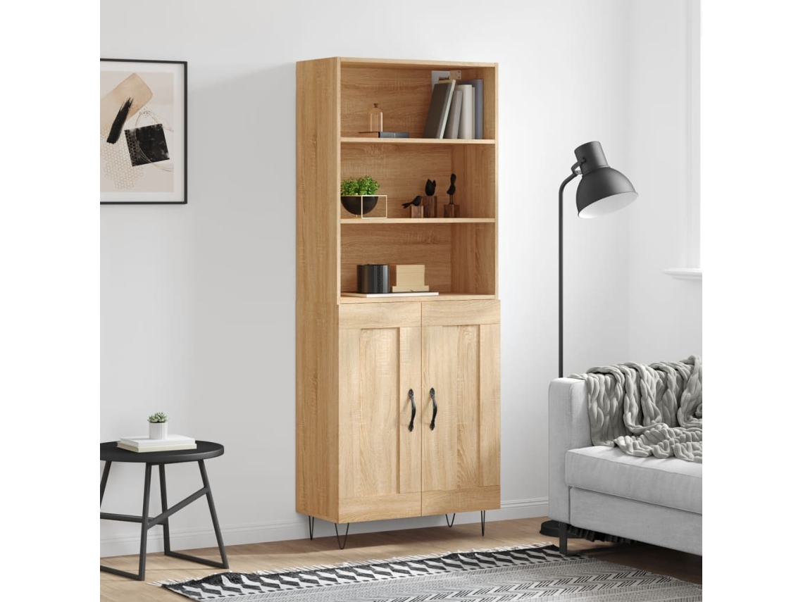 Vidaxl Armário Alto 69,5x34x180 Cm Derivados De Madeira Cor Sonoma