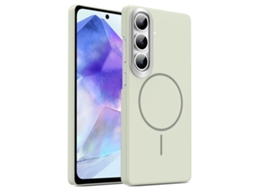 Capa Para Samsung Galaxy A55 5g Fina Circular Magsafe À Prova De Choque Dourada Em Policarbonato Cinza Titânio