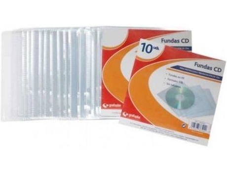 Pack 10 Capas para CD  1/8 Transparentes