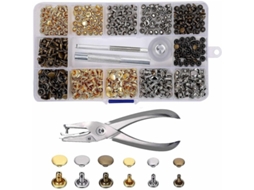 240 Rebites De Couro Tubulares Duplos 2 Tamanhos (6x6mm 8x8mm) Para Bolsas Diy Sapatos Roupas