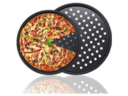 Conjunto De 2 Placas De Pizza Perfuradas Moldes De Pizza Antiaderente Bandeja De Pizza De Aço Carbono Multi Eua Placa Pizzac Para A228
