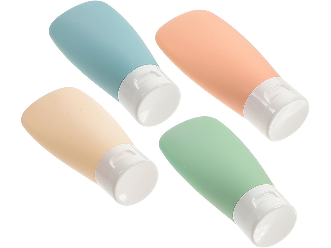 Conjunto De 4 Garrafas De Viagem Reutilizáveis De Plástico