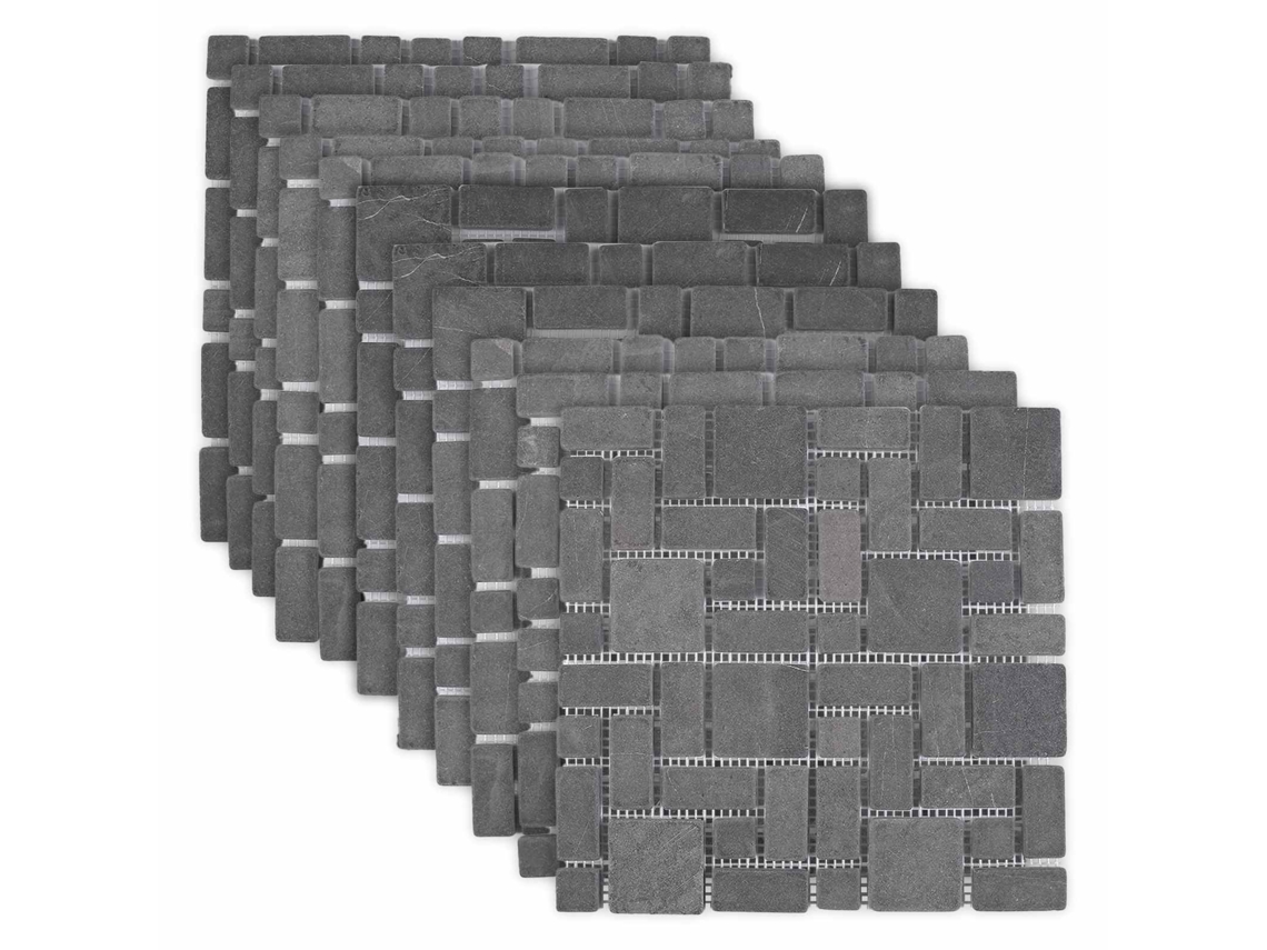 Vidaxl Azulejos De Mosaico Cinzento 30 X 30 Cm Mármore